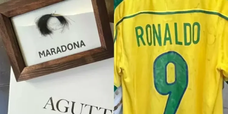 ausencia adquiere el mechón de Maradona y la camiseta de Ronaldo | Video