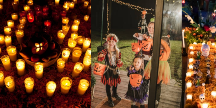 ¿Cuál es la relación de la celebración de Halloween con el Día de los Santos y el Día de Muertos?