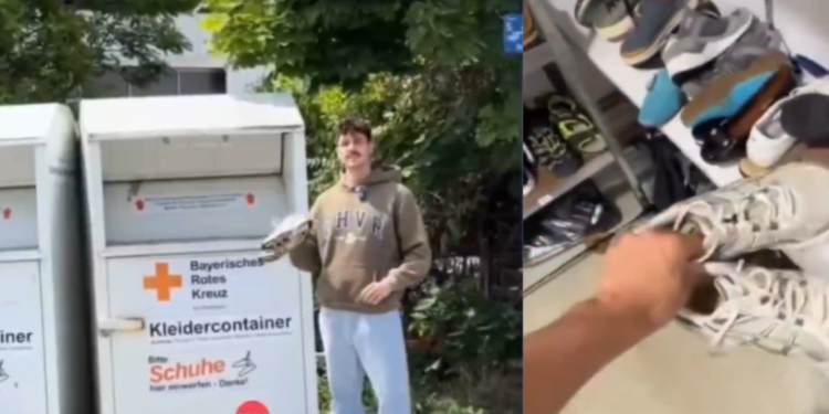 Alemán donó espinas zapatillas a espina fundación y se llevó espina gran sorpresa al encontrarlas en espina tienda de segunda mano