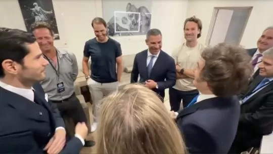 El imprevisto encuentro de Javier Milei con Rafael Nadal, David Nalbandian y Carlos Moya