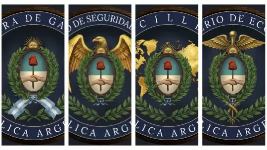 Con un gran incumplimiento en el Escudo Nacional, el Gobierno presentó sus nuevos sellos ministeriales