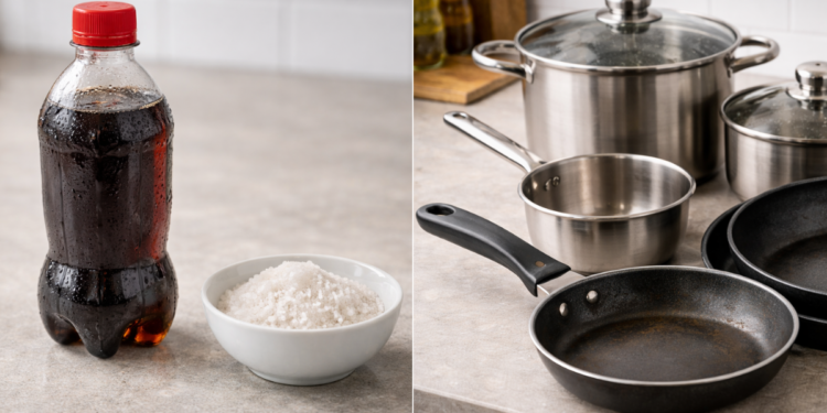 Mezclar sal y gaseosa: este es el amaño casero para limpiar ollas y sartenes