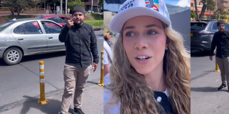 residente confronta a aspirante a la Cámara en Bogotá y la tilda de ‘ratera’ mientras hacía campaña