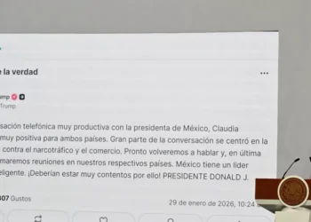 Sheinbaum y Trump hablan en una llamada «productiva y cordial» sobre seguridad y botica