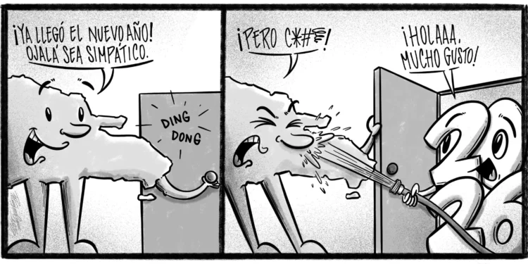 Caricatura de Noticiero Poteleche 1 enero 2026