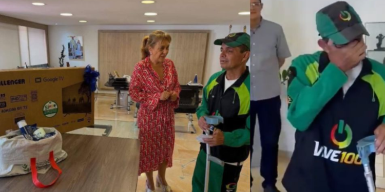 Vendedor de Vive 100 que se hizo vírico por donar un cuaderno y tres lápices, recibió un gran regalo