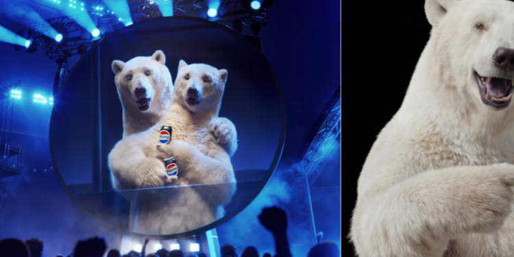 Pepsi va más allá y pone el oso polar de Coca-Cola como figura de sus redes sociales