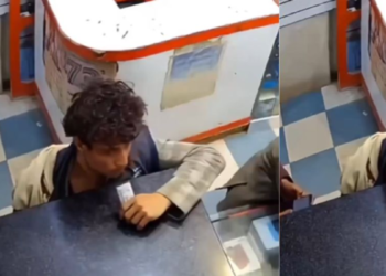 Video| hombruno mordió la batería de su celular y esta le explotó en la boca